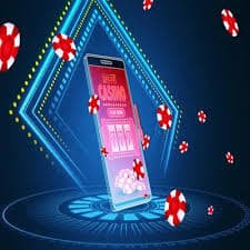 Pengguna membaca syarat bonus lewat ponsel